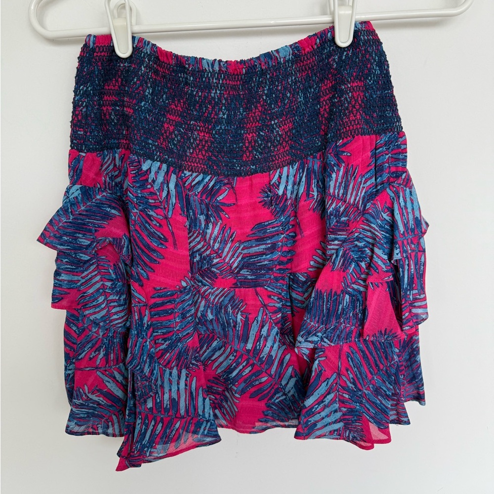 Tanya Taylor Floral Silk Ruffle Mini Skirt size 4 - Picture 2 of 5